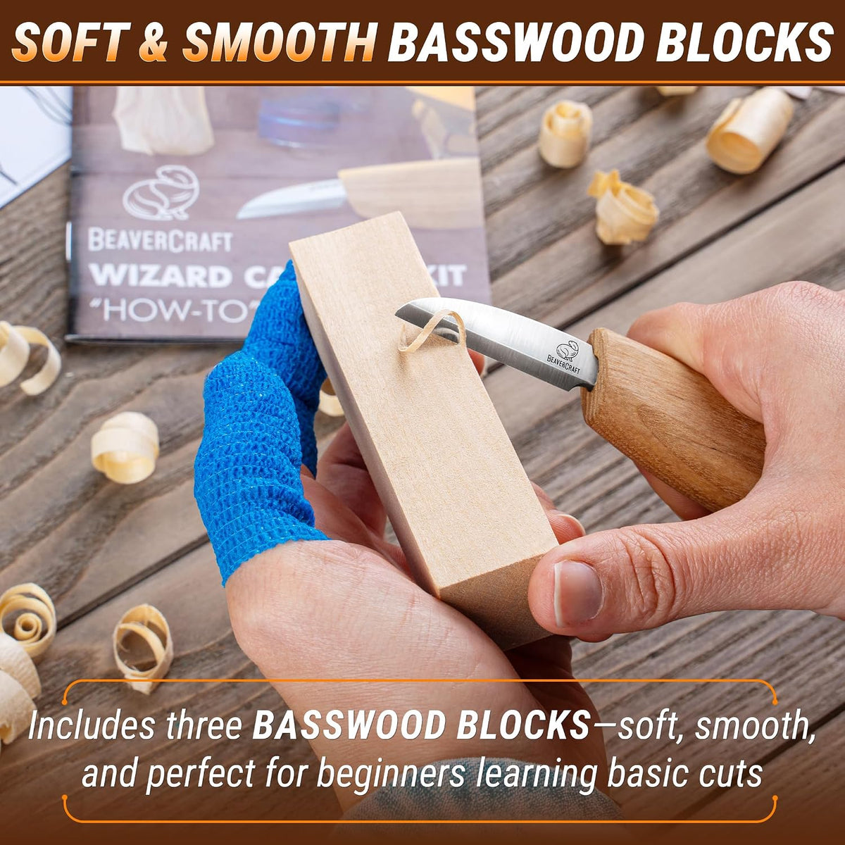 Whittling Kit for Beginners, Wood Carving Kit for Beginners - Wood Carving Tools Woodworking Kit for Adults and Teens - Whittling Knife Kit with Wood Blocks - Wood Carving Set DIY03 Wizard