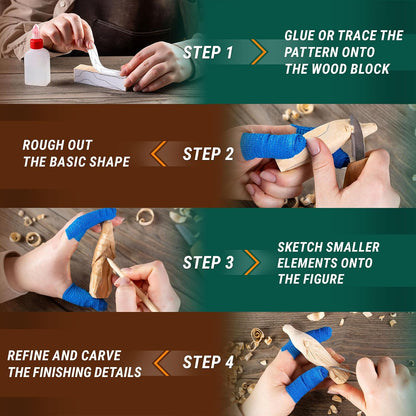 Whittling Kit for Beginners, Wood Carving Kit for Beginners - Wood Carving Tools Woodworking Kit for Adults and Teens - Whittling Knife Kit with Wood Blocks - Wood Carving Set DIY03 Wizard
