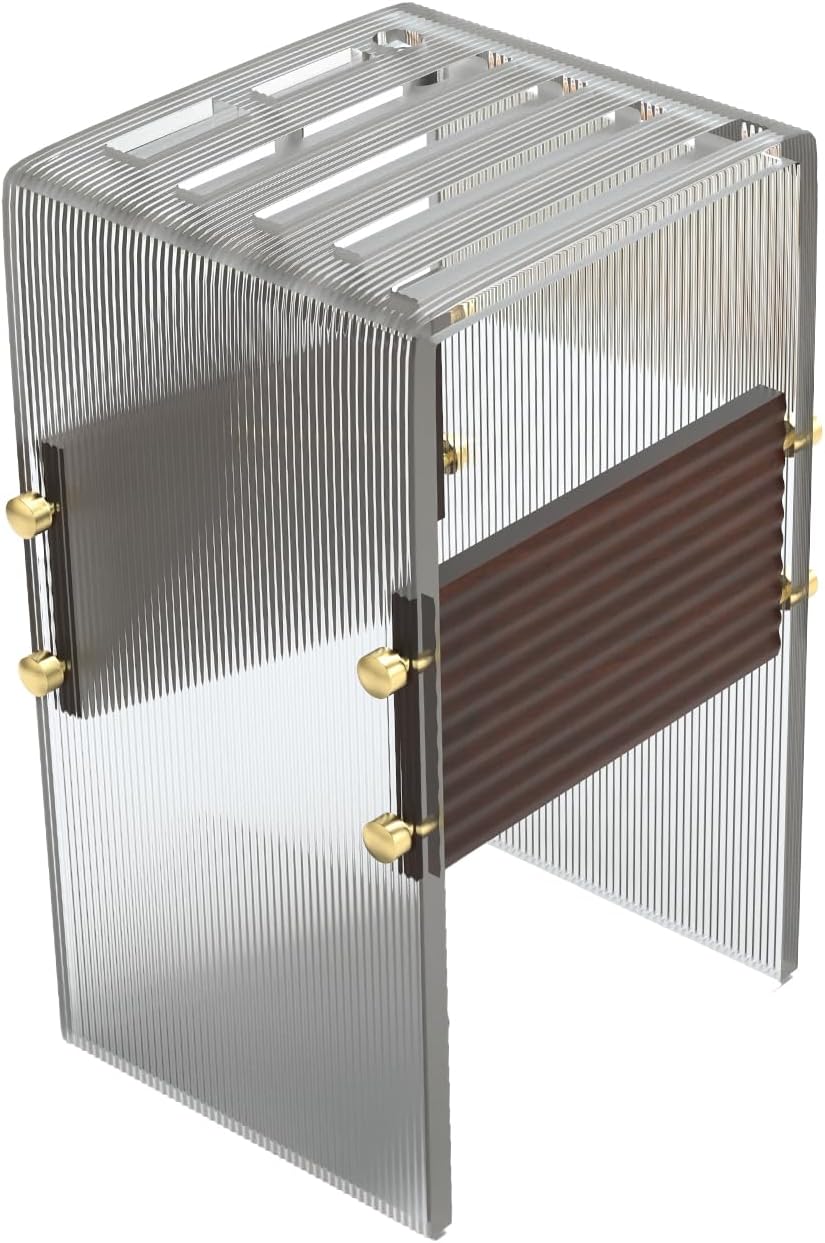 Acrylic Knife Block Holder, Display Stand with Transparent Striped, Kitchen Countertop Knife Holder with Non-Slip Base(Knives Not Included)