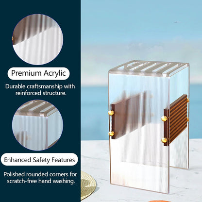 Acrylic Knife Block Holder, Display Stand with Transparent Striped, Kitchen Countertop Knife Holder with Non-Slip Base(Knives Not Included)