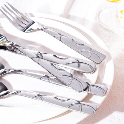 40PCS Stainless Steel Silverware Set, Modern Flatware Set for Kitchen, Mirror Polished Cutlery Set with Forks, Spoons and Knives，Dishwasher Safe