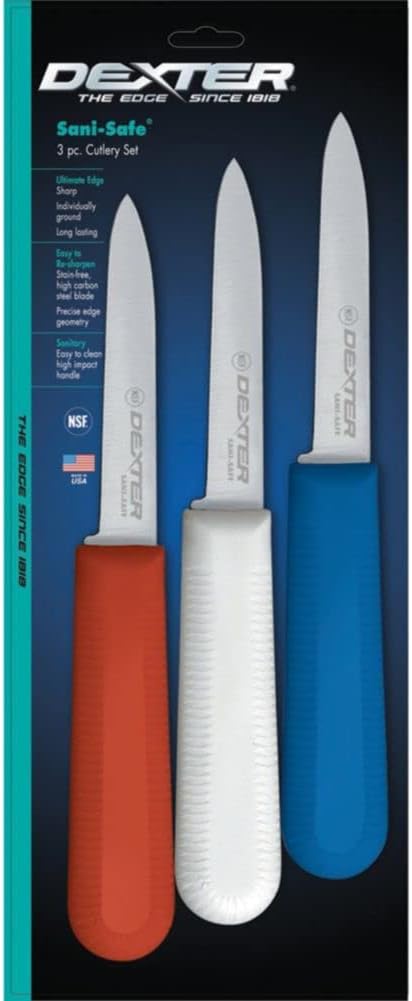 S104-3RWC Sani-Safe 3-Color Paring Knives - 3 / PK