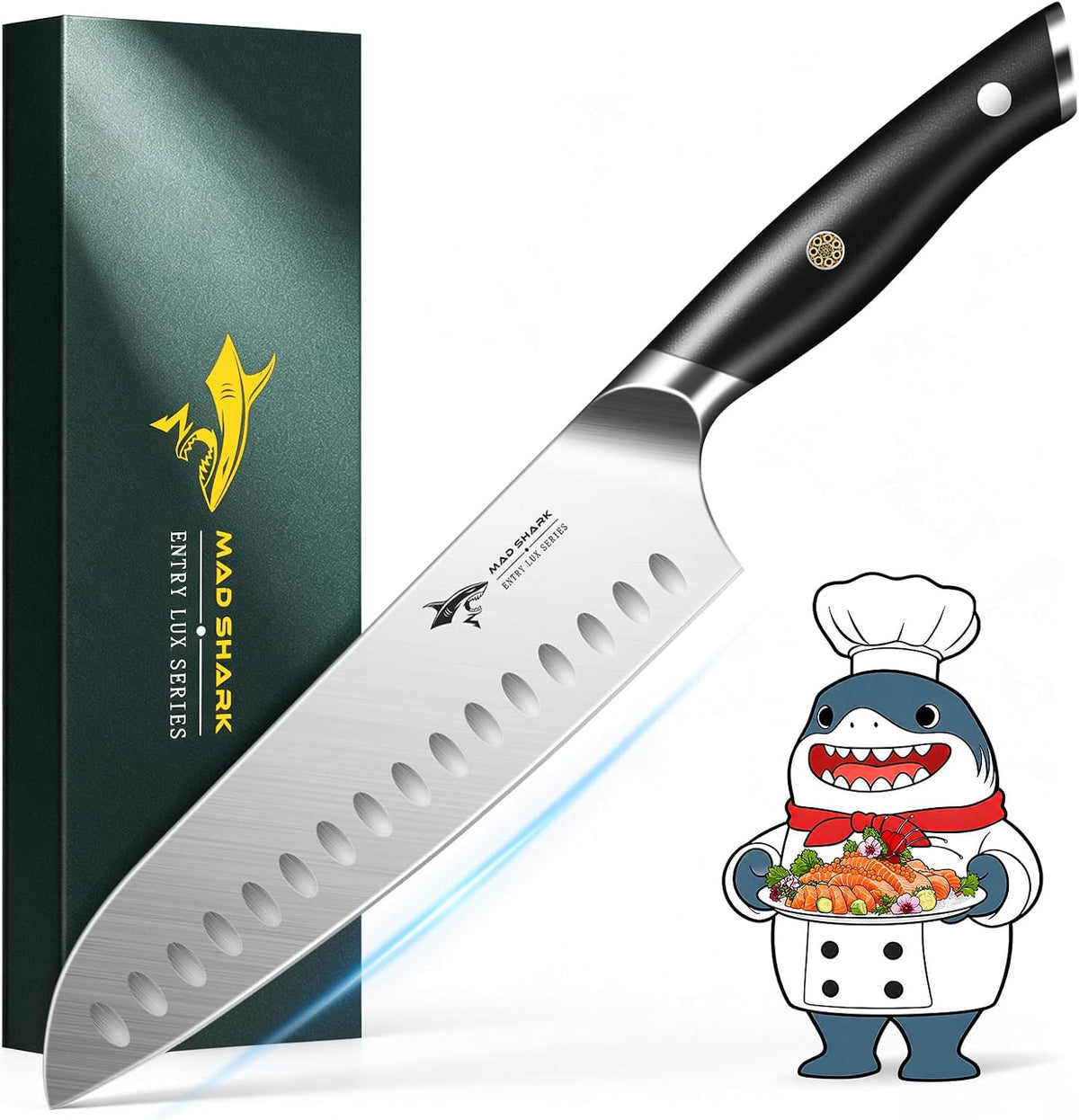 8 Inch Santoku Knife, Forged German High-Carbon Stainless Steel