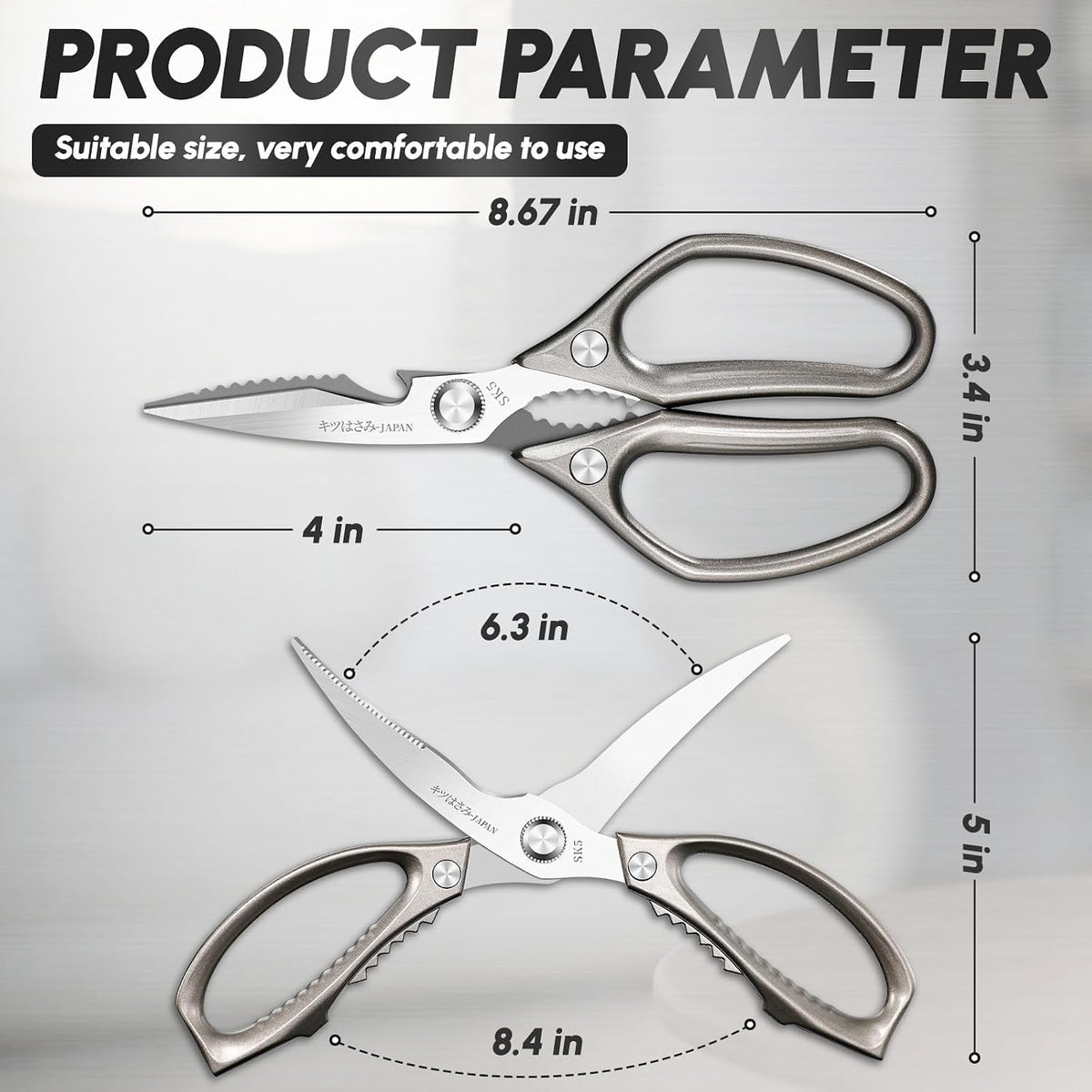 Heavy Duty Kitchen Shears Set - All Purpose Meat Scissors for Food