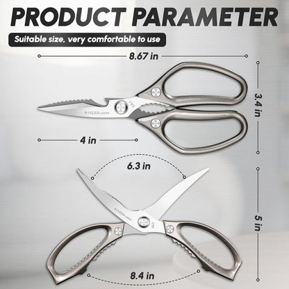 Heavy Duty Kitchen Shears Set - All Purpose Meat Scissors for Food