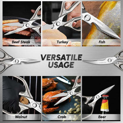 Heavy Duty Kitchen Shears Set - All Purpose Meat Scissors for Food