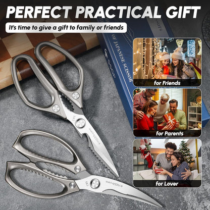 Heavy Duty Kitchen Shears Set - All Purpose Meat Scissors for Food