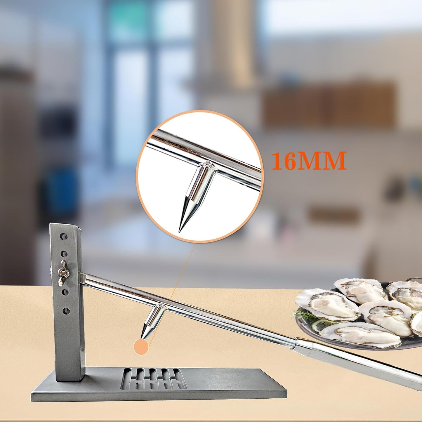 Oyster Shucker Tool Set，Oyster Clam Opener，Oyster Shucking Machine, Oyster Opener with Oyster Knife for Hotel Buffets and Homes and Gift