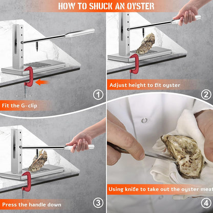 Oyster Shucker Tool Set，Oyster Clam Opener，Oyster Shucking Machine, Oyster Opener with Oyster Knife for Hotel Buffets and Homes and Gift