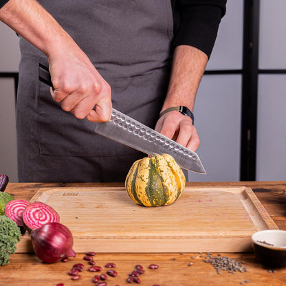 3.5-inch Bunka Paring Knife | Ultra Sharp Japanese 440C Stainless Steel | Hammered Tsuchime Finish | Ebony Handle | Hidden Full Tang | Precision Knife for Peeling & Trimming
