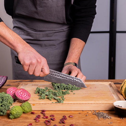 3.5-inch Bunka Paring Knife | Ultra Sharp Japanese 440C Stainless Steel | Hammered Tsuchime Finish | Ebony Handle | Hidden Full Tang | Precision Knife for Peeling & Trimming