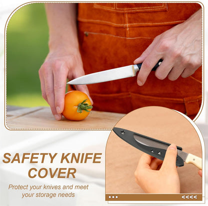 2Pcs Safety Knife Covers Sleeves, Universal PP Knife Sheaths Edge Guards Blade Protector Covers for 8.9" Bread Knives Portable for Kitchen Camping Picnics Accessories, Black