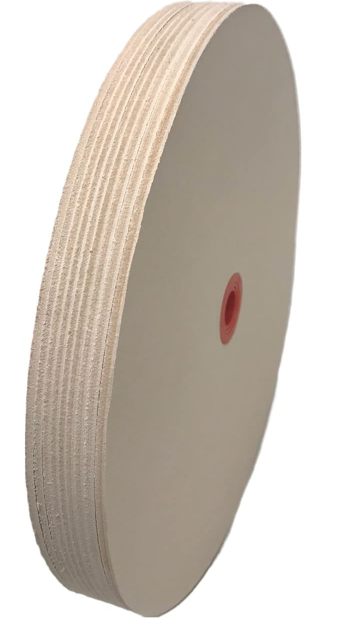 8 in Leather Honing Stropping Wheel Includes Premium White Buffing Compound Made in USA Super Strop Premium Wheel Strops fits 1/2", 5/8" and 3/4" Arbors