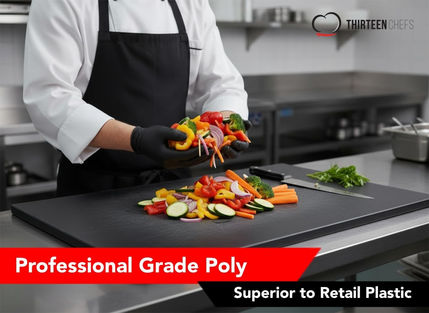 30x18 Extra Large Cutting Board for Fish, Meat, BBQ - 1/2 Inch Thick Black Plastic, Commercial Grade HDPP Poly with NSF Stamp, 10 pounds
