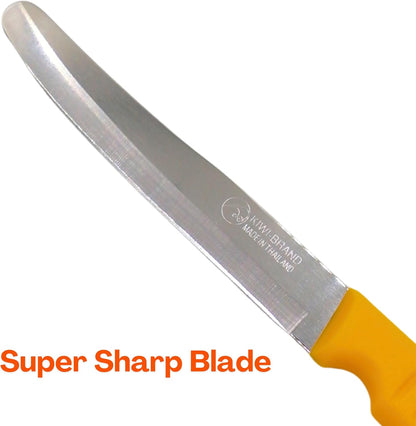 Round Tip Knife, Blunt Knife, Rounded Tip Knives for Cutting Fruit and Vegetable, Smooth Sharp Blade, Safety Knifes (Yellow)