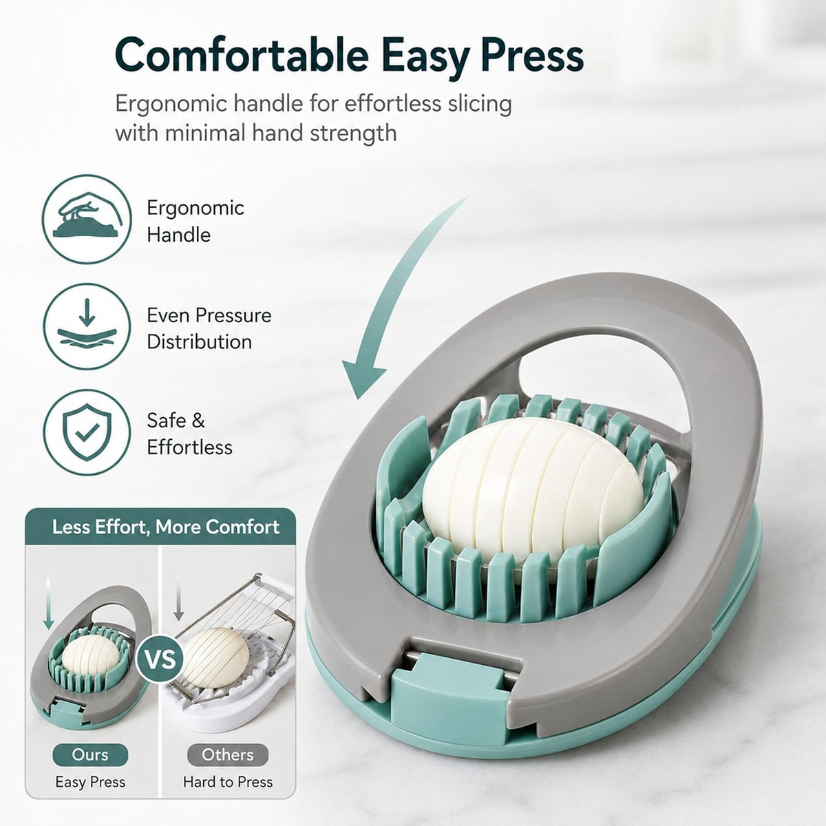 Egg Slicer for Hard Boiled Eggs with Stainless Steel Wire
