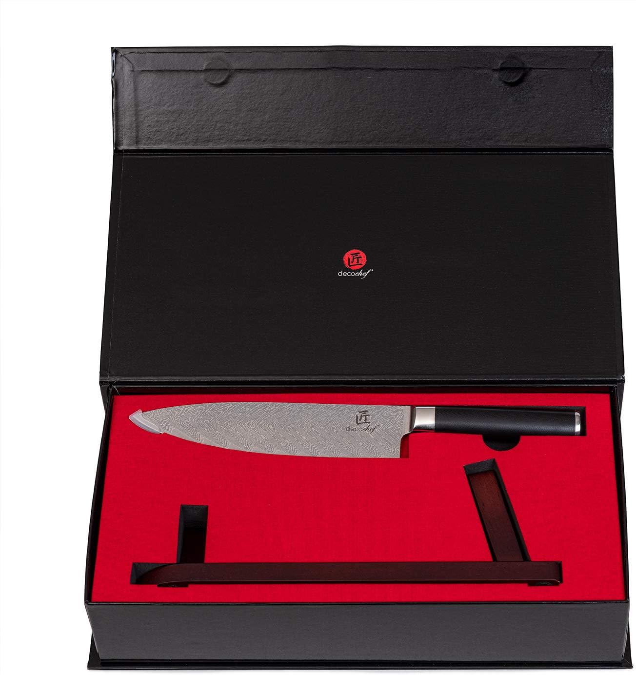16 Piece Kitchen Knife Set Stainless Steel with Wood Handles, 8" Chef, 6.5" Cleaver, 8" Bread, 8" Slicing, 4.5" Paring, 6pcs Steak Knives, Kitchen Shears, and more