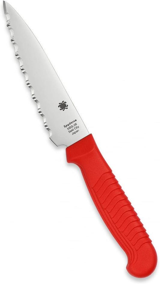 Lightweight Kitchen Utility Knife with MBS-26 Stainless Steel Blade and Polypropylene Plastic Handle