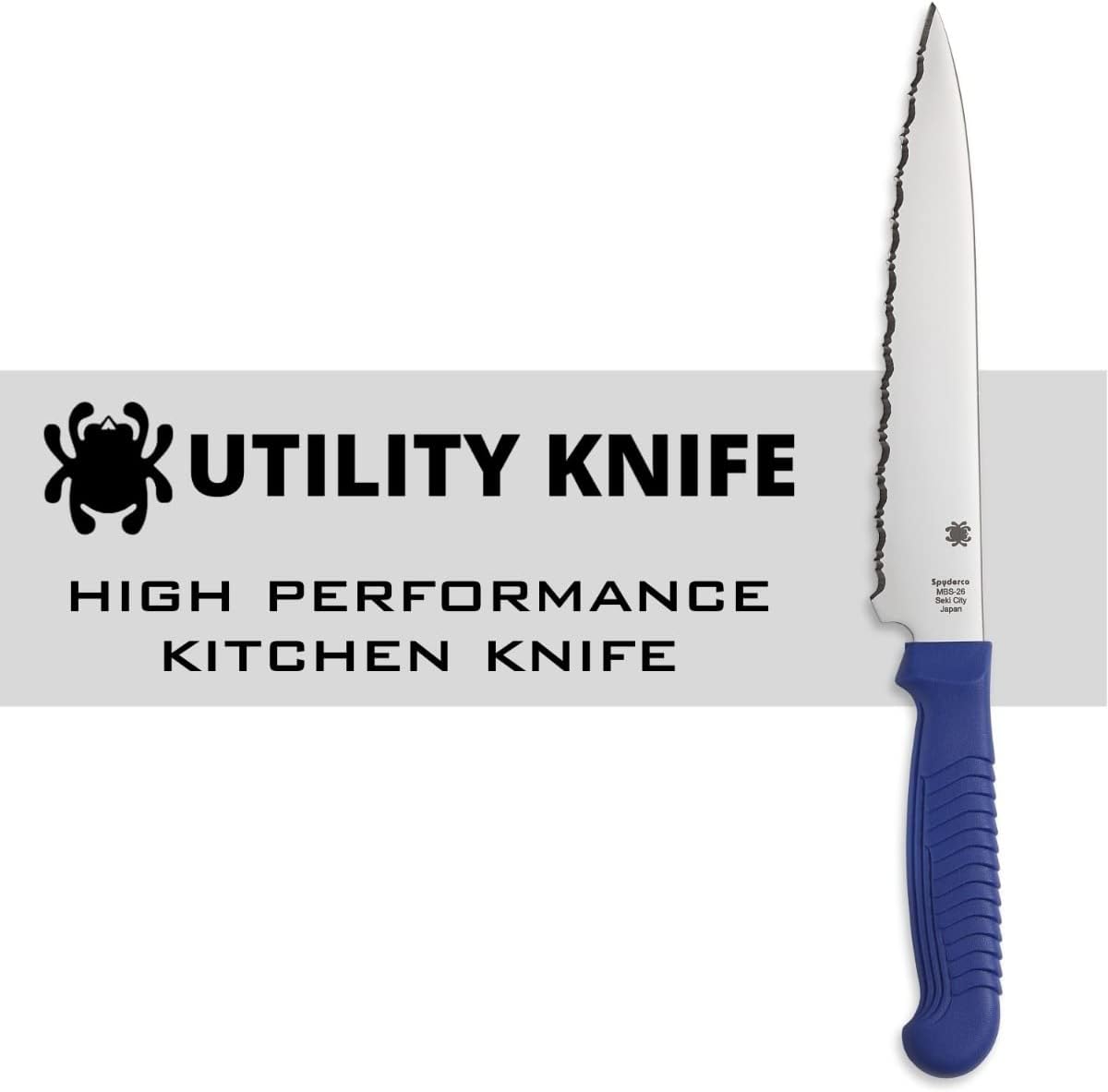Lightweight Kitchen Utility Knife with MBS-26 Stainless Steel Blade and Polypropylene Plastic Handle