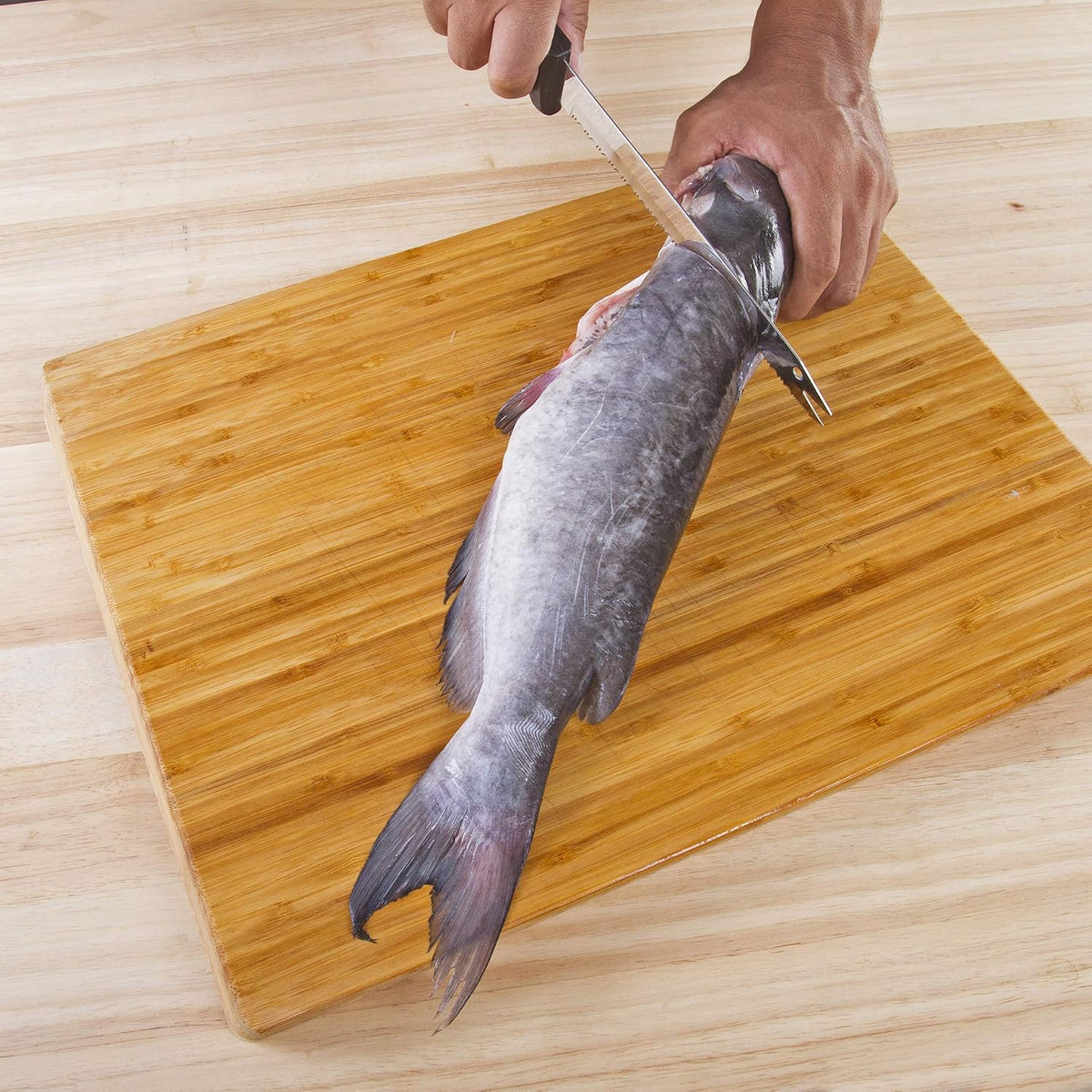 Carving Bread Knife – 8” Ultra Sharp Surgical Stainless Steel Serrated All Purpose Kitchen Knife – Never Needs Sharpening - As Seen on TV and Live Demonstration