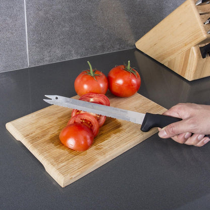Carving Bread Knife – 8” Ultra Sharp Surgical Stainless Steel Serrated All Purpose Kitchen Knife – Never Needs Sharpening - As Seen on TV and Live Demonstration
