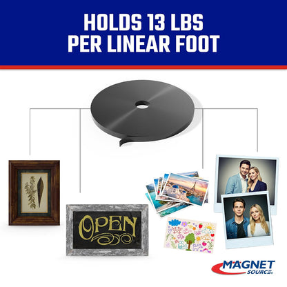 Flexible Magnet Strip - One-Sided Magnetic Strip, Cuttable Magnet, 0.5" Wide, 0.06" Thick, 100 Feet, ZGN10PBX