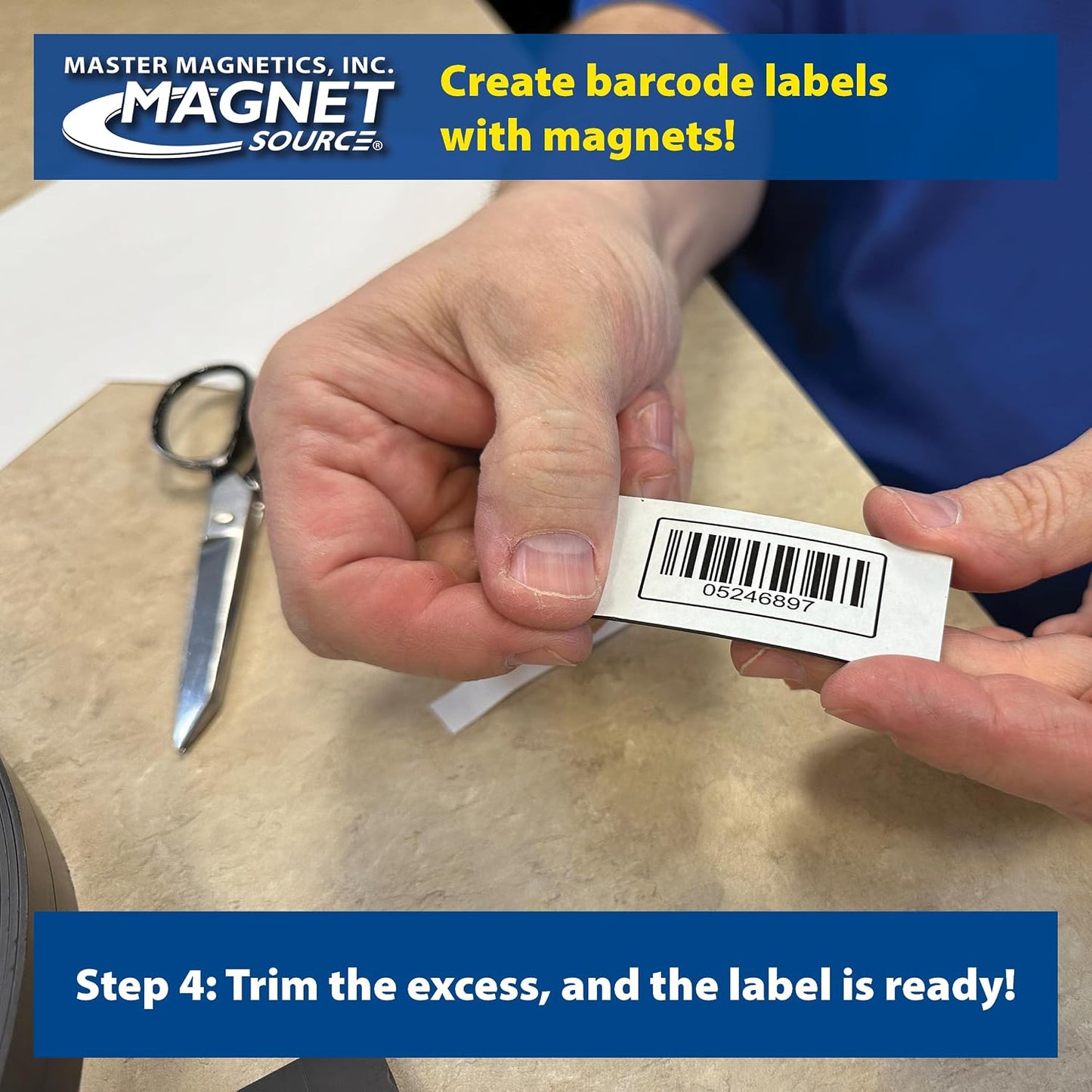 Flexible Magnet Strip - One-Sided Magnetic Strip, Cuttable Magnet, 0.5" Wide, 0.06" Thick, 100 Feet, ZGN10PBX