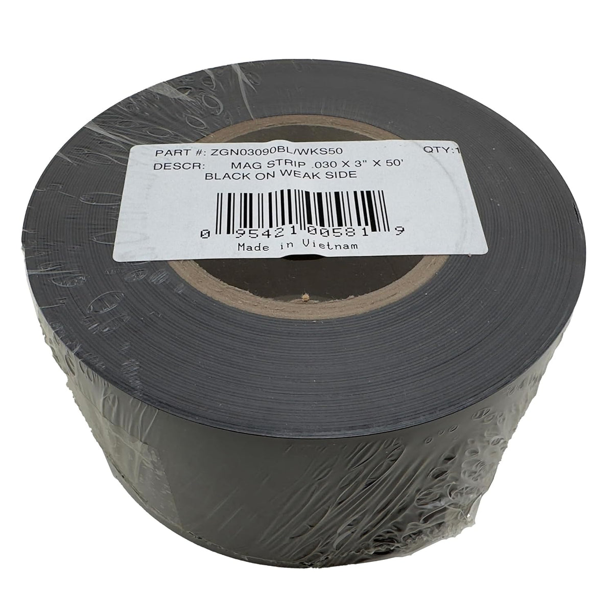 Flexible Magnet Strip - One-Sided Magnetic Strip, Cuttable Magnet, 0.5" Wide, 0.06" Thick, 100 Feet, ZGN10PBX