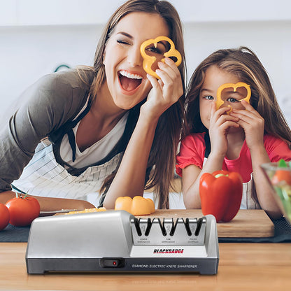 Professional Electric Knife Sharpener for Kitchen Knives, 3-Stages Sharpener System with Diamond Abrasives, Quickly Sharpening, Repair/Restore/Polish Blades