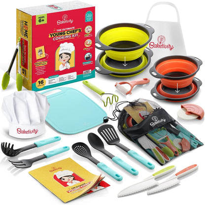 Kid-Safe Plastic Knife Set with Cutting Board & Peeler
