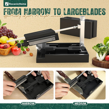 Ultra-Portable Knife Sharpener, Assemble & Use Anywhere with 4 Diamond Stones (240 to 2000 Grit), Angle Adjustable & Magnetic Clamp for Kitchen, Outdoor, Pocket Knives