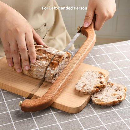 Bread Knife for Homemade Bread Sourdough, Serrated Bread Slicer & Bread Bow Knife with Ergonomic Grip for Easy, Clean & Even Slicing