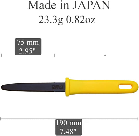 Cardboard Cutter with Non-Stick Coated Blade - 7.5" Box Cutter Utility Knife for Breaking Down Boxes & Opening Packages - Made in Japan, Yellow