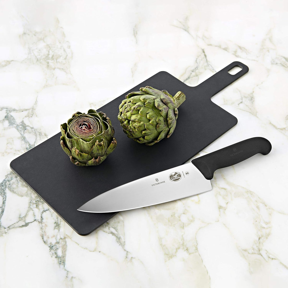 Fibrox 3 Piece Chef's Set, Includes Chef, Carving and Paring Knives, Black