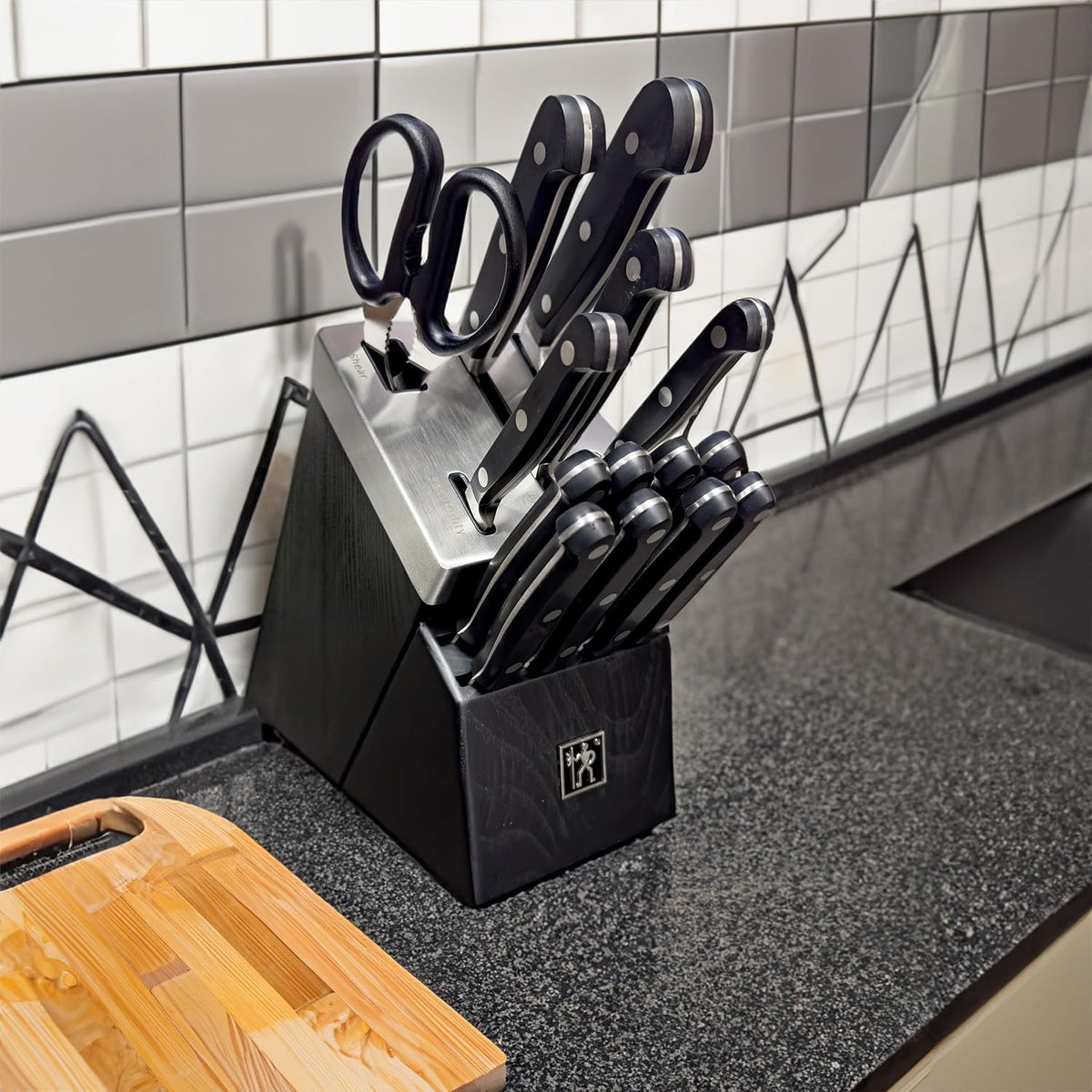 Classic Razor-Sharp Self-Sharpening Knife Set, Chef Knife, Bread Knife German Engineered Informed by 100+ Years of Mastery