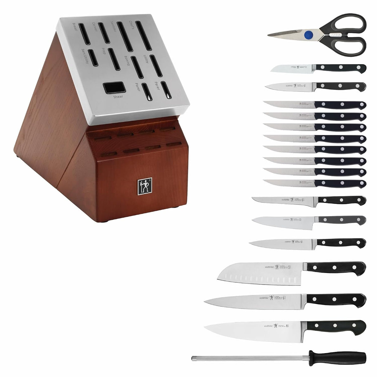 Classic Razor-Sharp Self-Sharpening Knife Set, Chef Knife, Bread Knife German Engineered Informed by 100+ Years of Mastery
