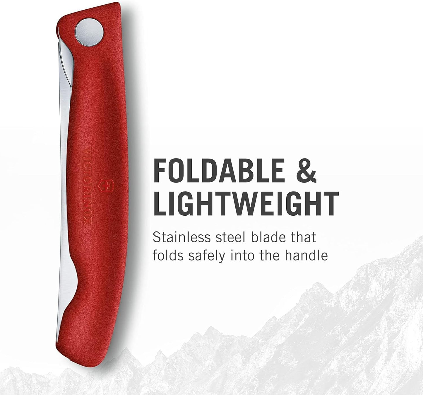Swiss Classic Foldable Paring Knife, Wavy Edge Red 4.3 in
