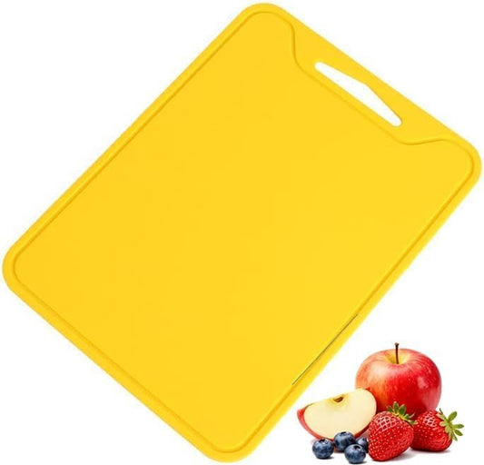 Silicone Cutting Board,8.6 * 11.8in BPA Free Flexible Kitchen Chopping Board for Meat, Vegetables and Fruit,Dishwasher Safe (Yellow)