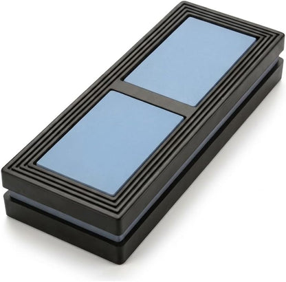 2 Non-Slip Rubber Bases Whetstone Knife Sharpener, 1000 Grit Single Water Stone, Blue Corundum (7 x 2.3 x 0.6 Inches)