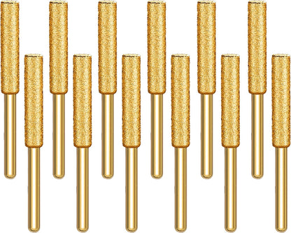 30 Pcs 5/32 Inch Chainsaw Sharpening Stones Diamond Chainsaw Sharpener Chainsaw Grinding Stone File Golden Chainsaw Accessories for Electric Diamond Sharpening Wheel, 4.0mm