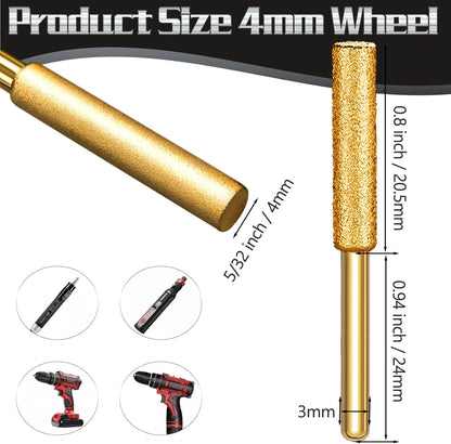 30 Pcs 5/32 Inch Chainsaw Sharpening Stones Diamond Chainsaw Sharpener Chainsaw Grinding Stone File Golden Chainsaw Accessories for Electric Diamond Sharpening Wheel, 4.0mm