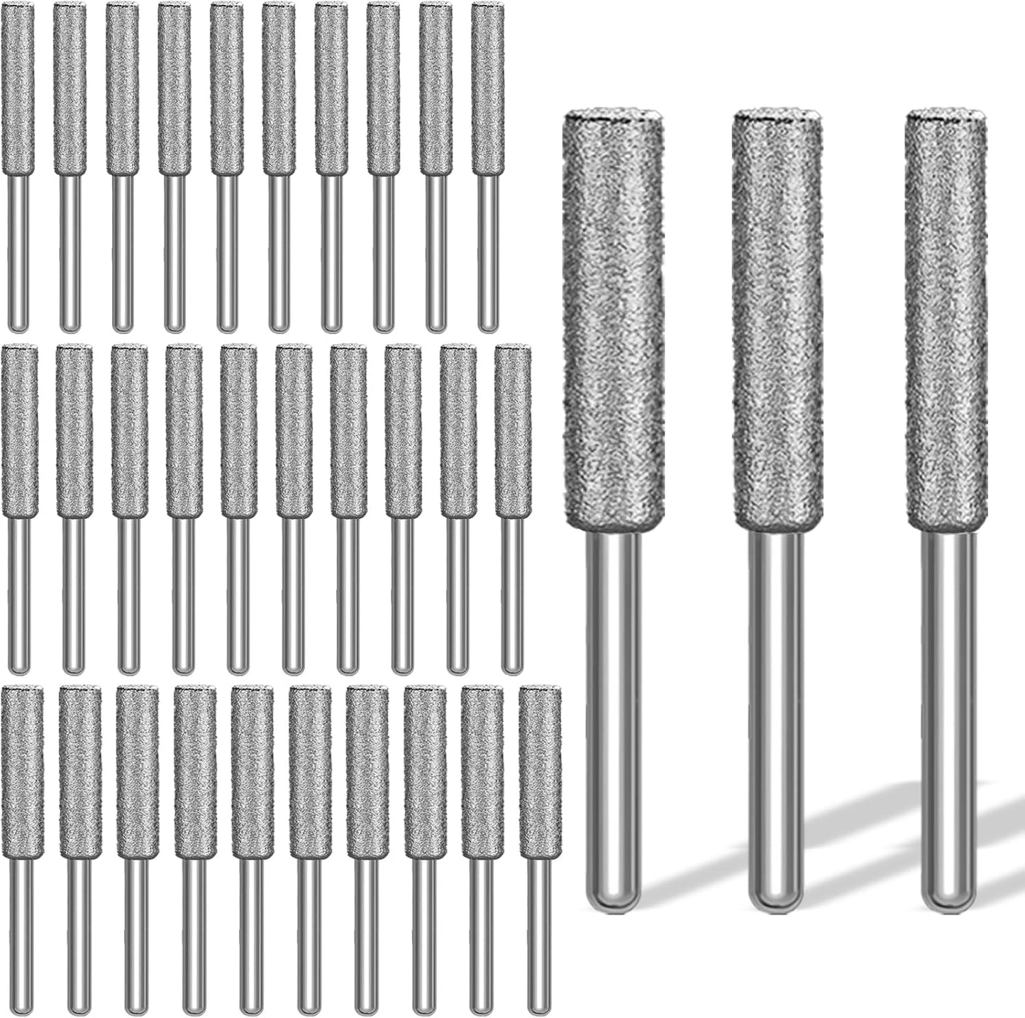 30 Pcs 5/32 Inch Chainsaw Sharpening Stones Diamond Chainsaw Sharpener Chainsaw Grinding Stone File Golden Chainsaw Accessories for Electric Diamond Sharpening Wheel, 4.0mm