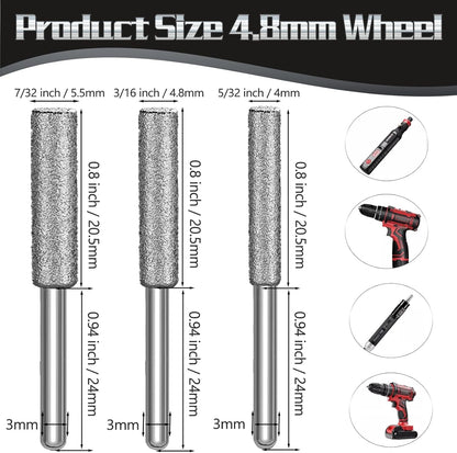 30 Pcs 5/32 Inch Chainsaw Sharpening Stones Diamond Chainsaw Sharpener Chainsaw Grinding Stone File Golden Chainsaw Accessories for Electric Diamond Sharpening Wheel, 4.0mm