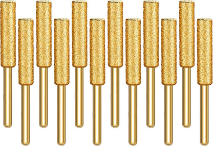 30 Pcs 5/32 Inch Chainsaw Sharpening Stones Diamond Chainsaw Sharpener Chainsaw Grinding Stone File Golden Chainsaw Accessories for Electric Diamond Sharpening Wheel, 4.0mm
