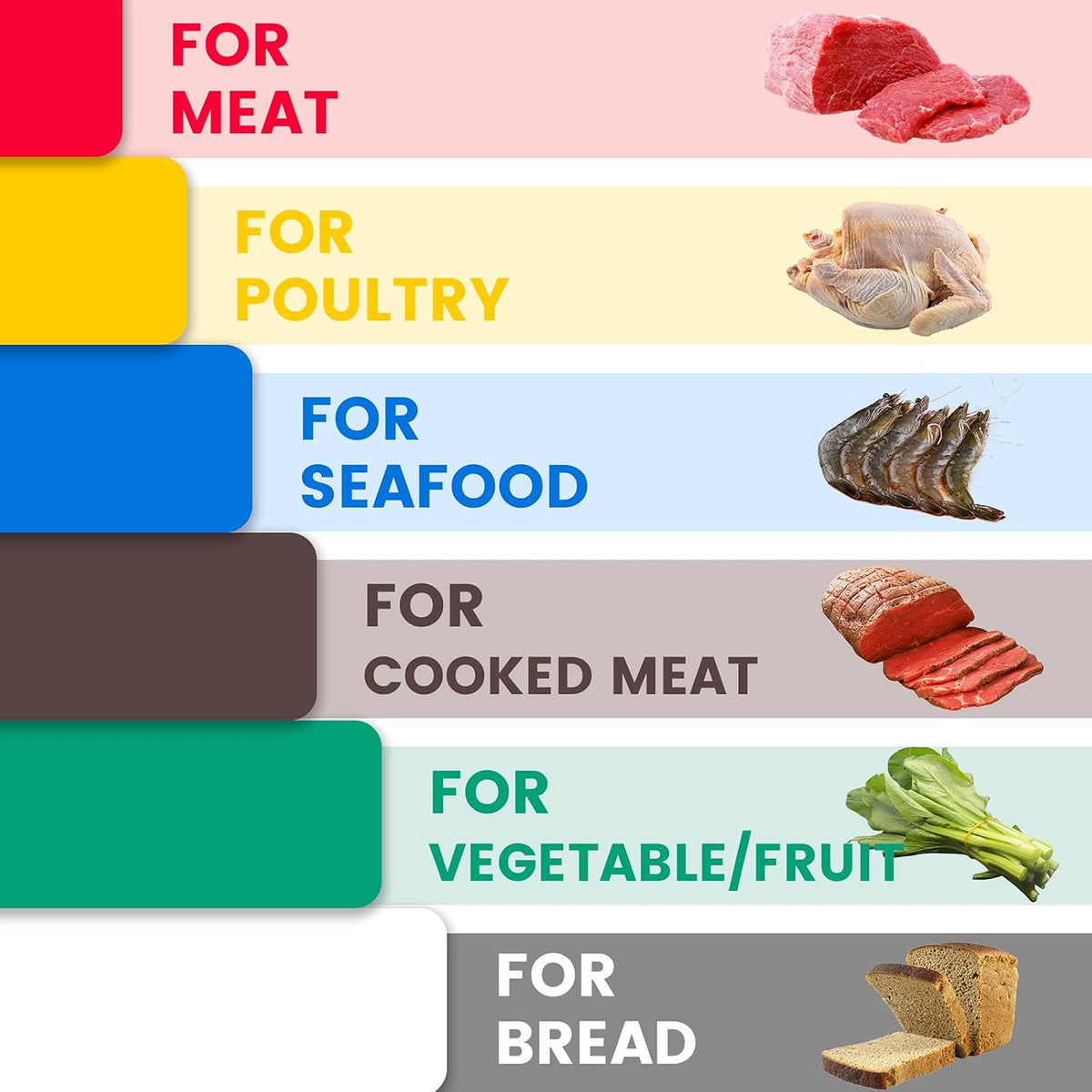 Plastic Cutting Board Set of 6, 18 x 24 x 1/2 Inch Commercial Grade Chopping Board Large Multi-Color Cutting Boards for Kitchen - Dishwasher Safe, NSF Certified