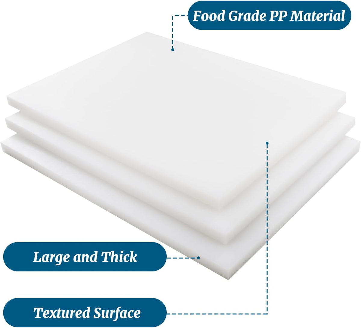 Plastic Cutting Board Set of 6, 18 x 24 x 1/2 Inch Commercial Grade Chopping Board Large Multi-Color Cutting Boards for Kitchen - Dishwasher Safe, NSF Certified