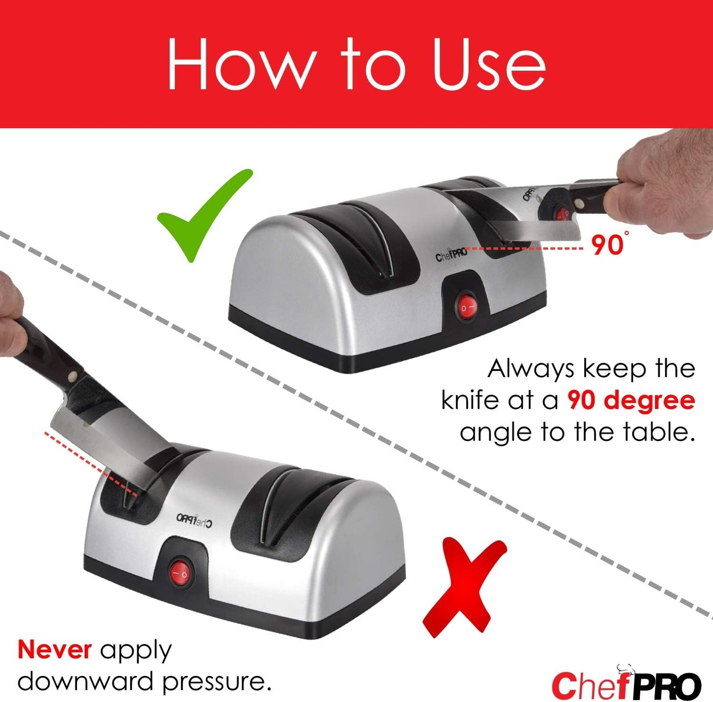 ELECTRIC KITCHEN KNIFE SHARPENER AND POLISHING SYSTEM , 2-Stage Sharpening, Compact And Easy-to-Use Design, Suction Cup Bottom and Easy Cleaning, Black-Silver