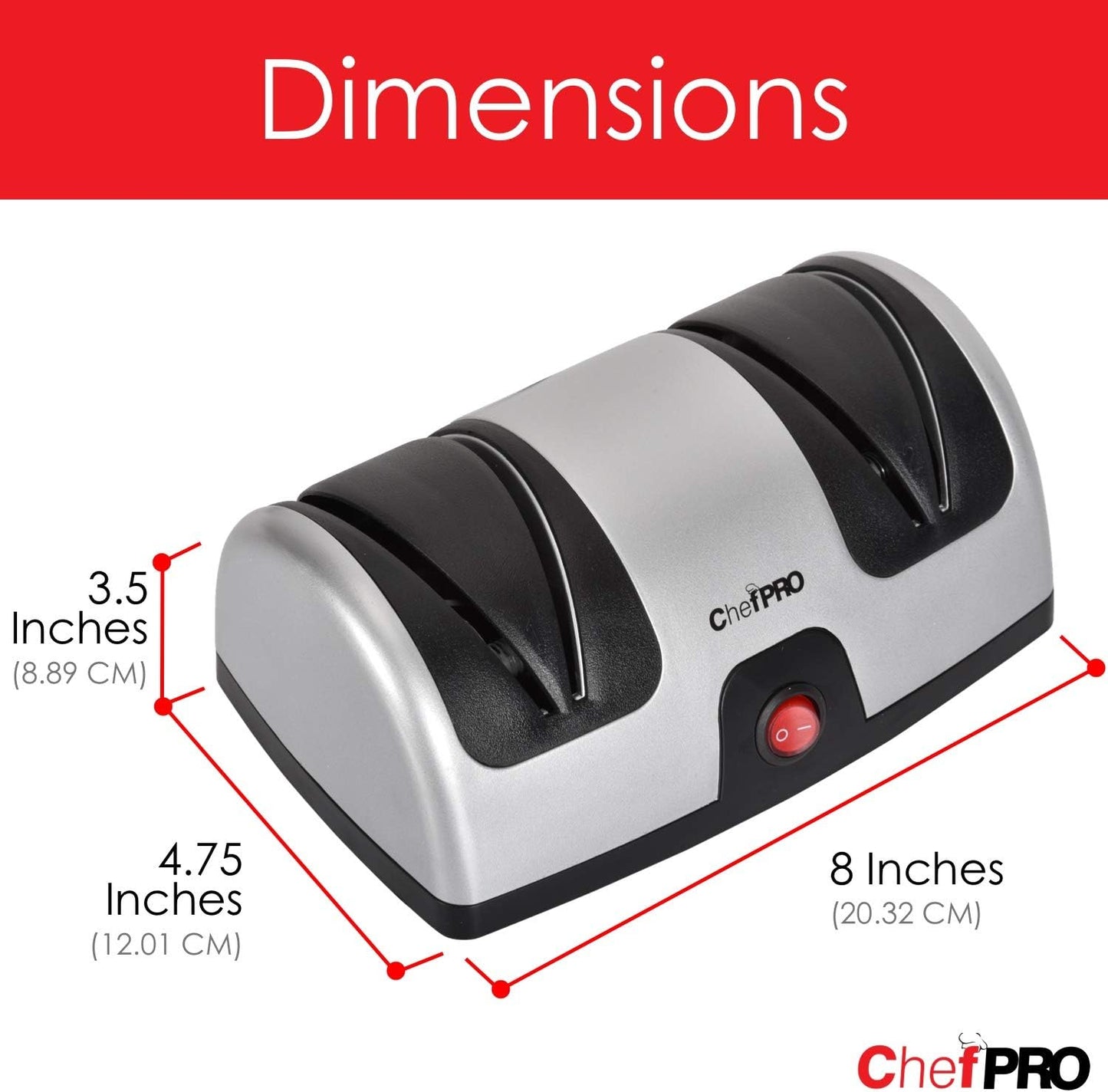 ELECTRIC KITCHEN KNIFE SHARPENER AND POLISHING SYSTEM , 2-Stage Sharpening, Compact And Easy-to-Use Design, Suction Cup Bottom and Easy Cleaning, Black-Silver