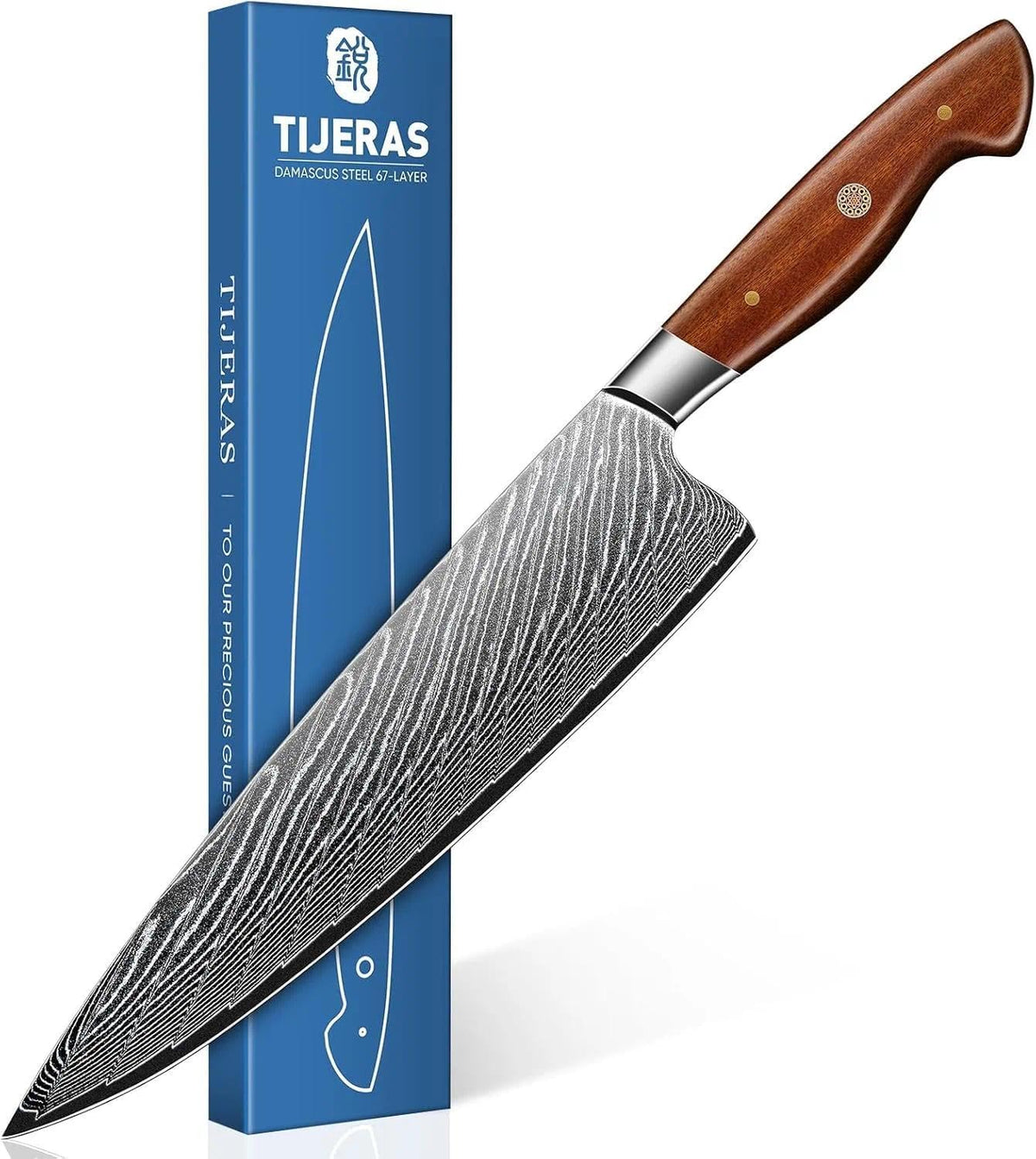 Japanese Chef Knife 7" - Damascus Santoku Kitchen Knife