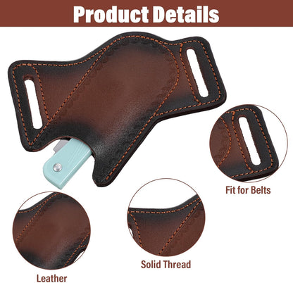 Durable Leather Knife Sheath, Multitool Horizontal Knife Sheath for Belt, Waterproof Folding Knives Holder for Folding Knives Tools